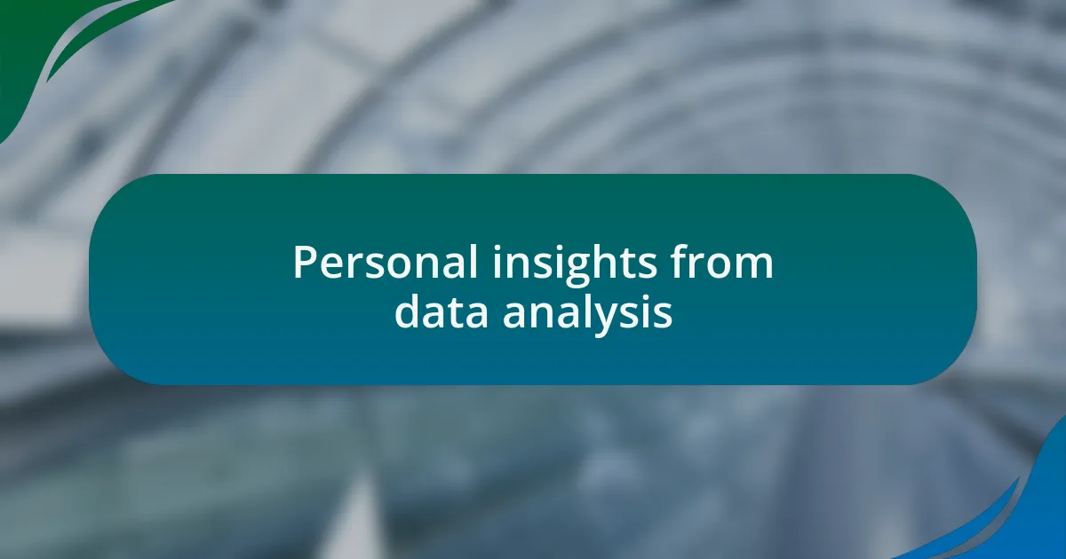 Personal insights from data analysis